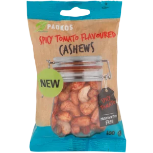 Padkos Spicy Tomato Flavoured Cashew Nuts 100g Padkos Spicy Tomato Flavoured Cashew Nuts 100g