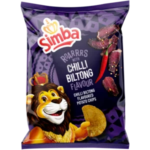 Simba Chilli Biltong Flavoured Potato Chips 120g Simba Chilli Biltong Flavoured Potato Chips 120g
