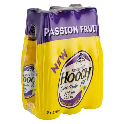 Hooch Passion Fruit Spirit Cooler Bottle 6x275ml Hooch Passion Fruit Spirit Cooler Bottle 6x275ml