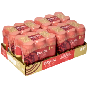 Brutal Fruit Strawberry Rouge Flavoured Sparkling Spritzer Cans 24x500ml