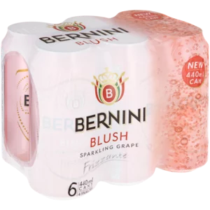 Bernini Blush Sparkling Grape Frizzante Cans 6x440ml