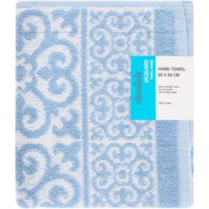 Essentials Blue Moroccan Jacquard Hand Towel 50x90cm Essentials Blue Moroccan Jacquard Hand Towel 50x90cm