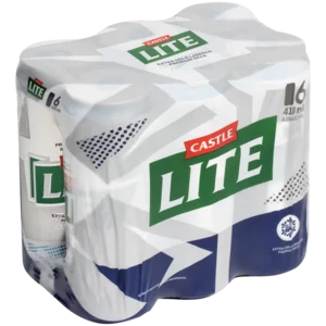 Castle Lite Beer Cans 6x410ml Castle Lite Beer Cans 6x410ml