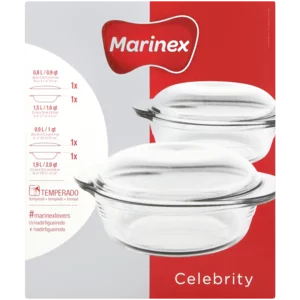 Marinex Round Glass Roaster Set 2 Piece