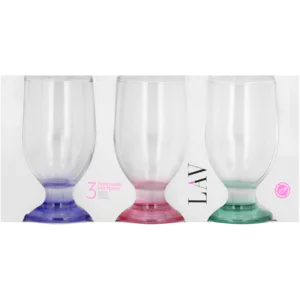 LAV Freehand Patterned Rena Stemmed Juice Glass Set 3 Piece