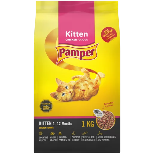 Pamper Kitten Chicken Flavoured Cat Food 1kg Pamper Kitten Chicken Flavoured Cat Food 1kg