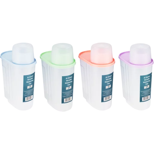 Cereal Container With Measuring Cup 2L (Assorted Item - Single Product) Cereal Container With Measuring Cup 2L (Assorted Item - Single Product)