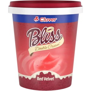 Clover Bliss Red Velvet Flavoured Double Cream Yoghurt 1kg Clover Bliss Red Velvet Flavoured Double Cream Yoghurt 1kg