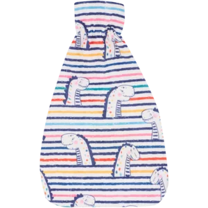 Hot Water Bottle With Fleece Dino Stripes Cover 2L