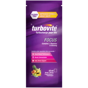 Turbovite Focus Alcohol Free Tropical Flavoured Syrup Sachet 10ml Turbovite Focus Alcohol Free Tropical Flavoured Syrup Sachet 10ml