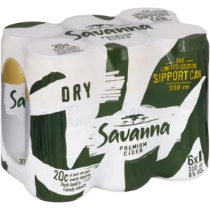 Savanna Dry Limited Edition Cider Cans 6x300ml Savanna Dry Limited Edition Cider Cans 6x300ml