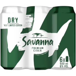 Savanna NCA Limited Edition Premium Dry Cider Cans 6x500ml Savanna NCA Limited Edition Premium Dry Cider Cans 6x500ml