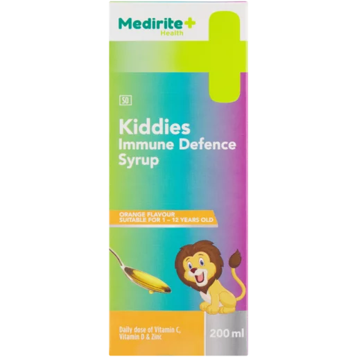 Medirite Health Orange Flavoured Kiddies Immune Defence Syrup 200ml Medirite Health Orange Flavoured Kiddies Immune Defence Syrup 200ml