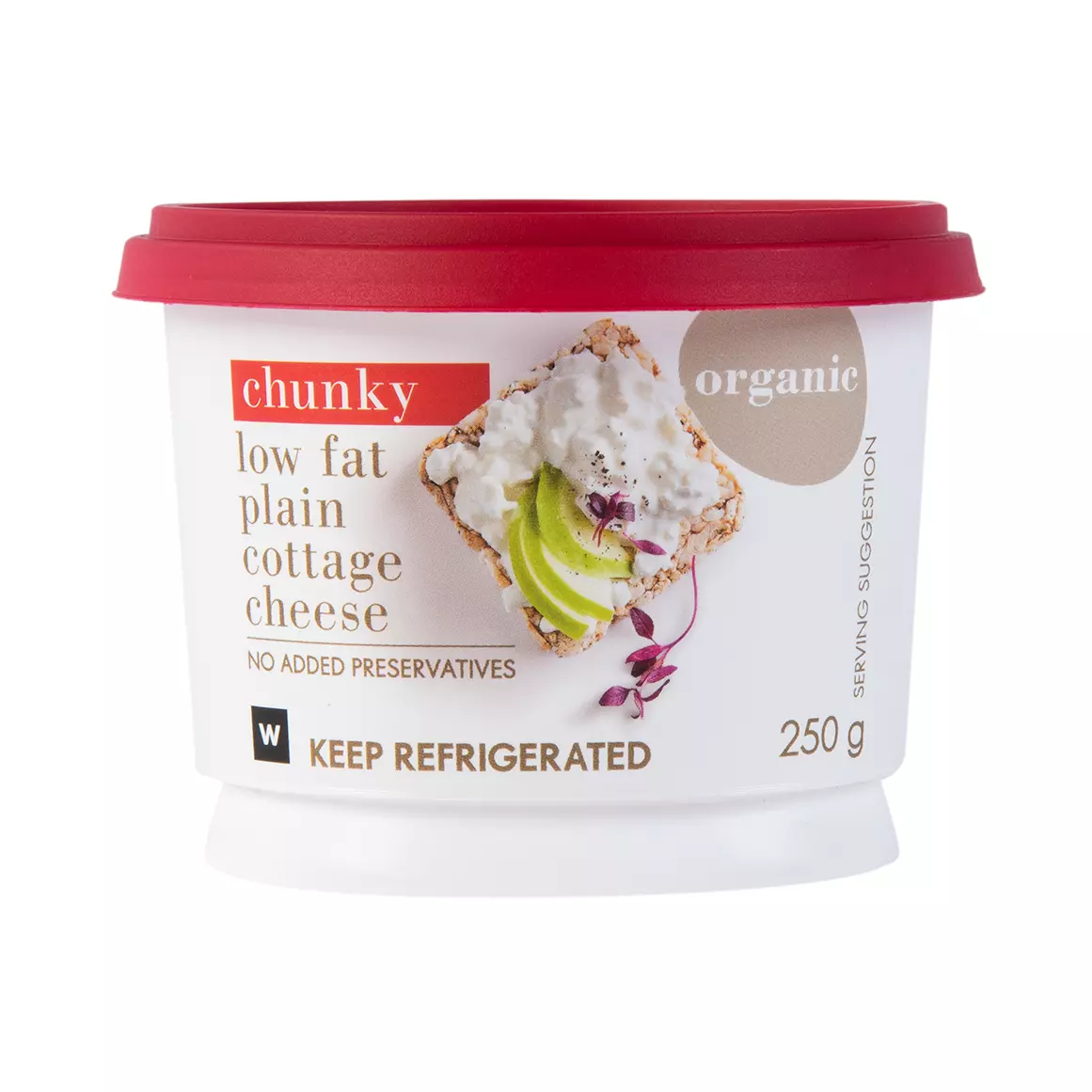 Low Fat Plain Chunky Cottage Cheese 250g Low Fat Plain Chunky Cottage Cheese 250g