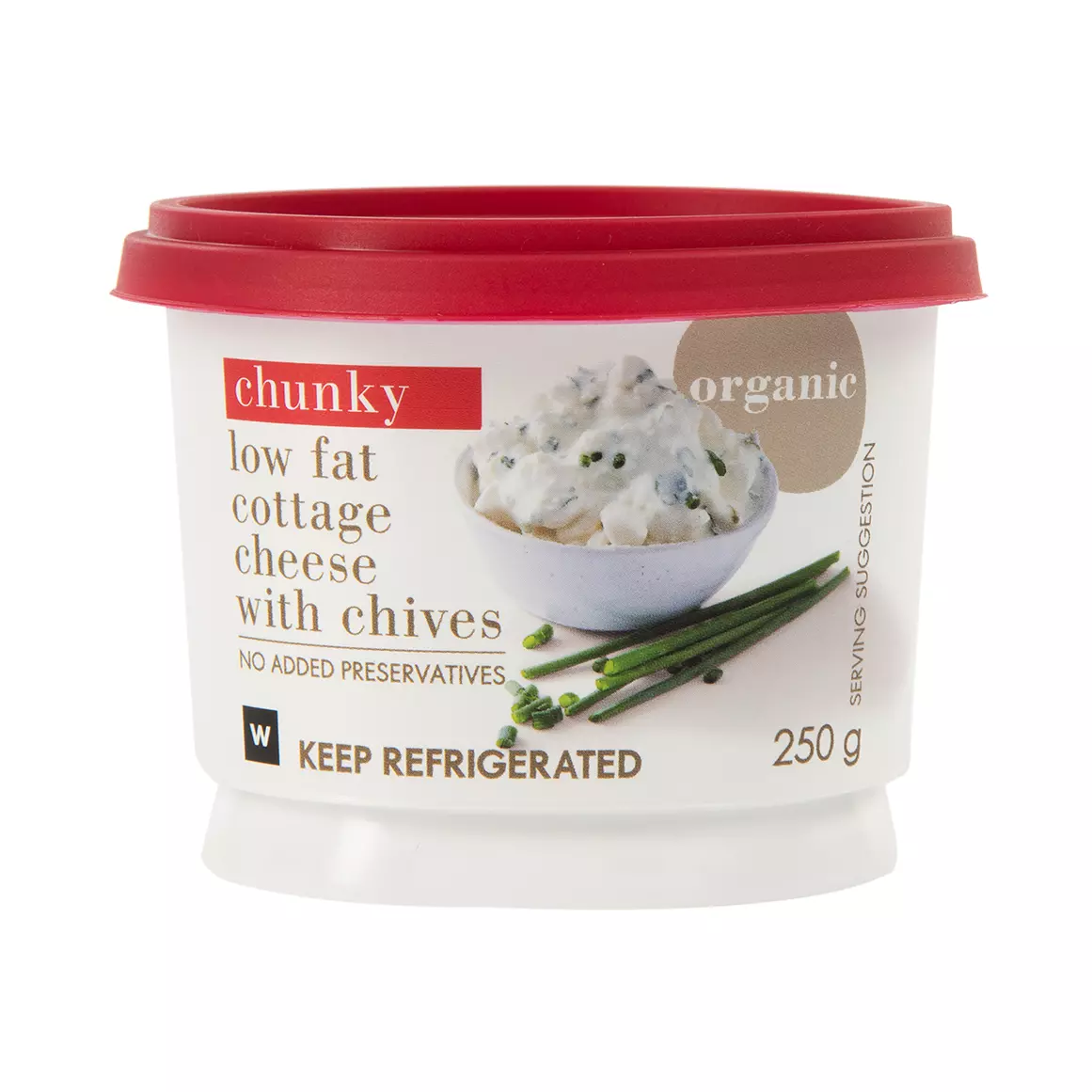 Low Fat Chunky Cottage Cheese with Chives 250g Low Fat Chunky Cottage Cheese with Chives 250g