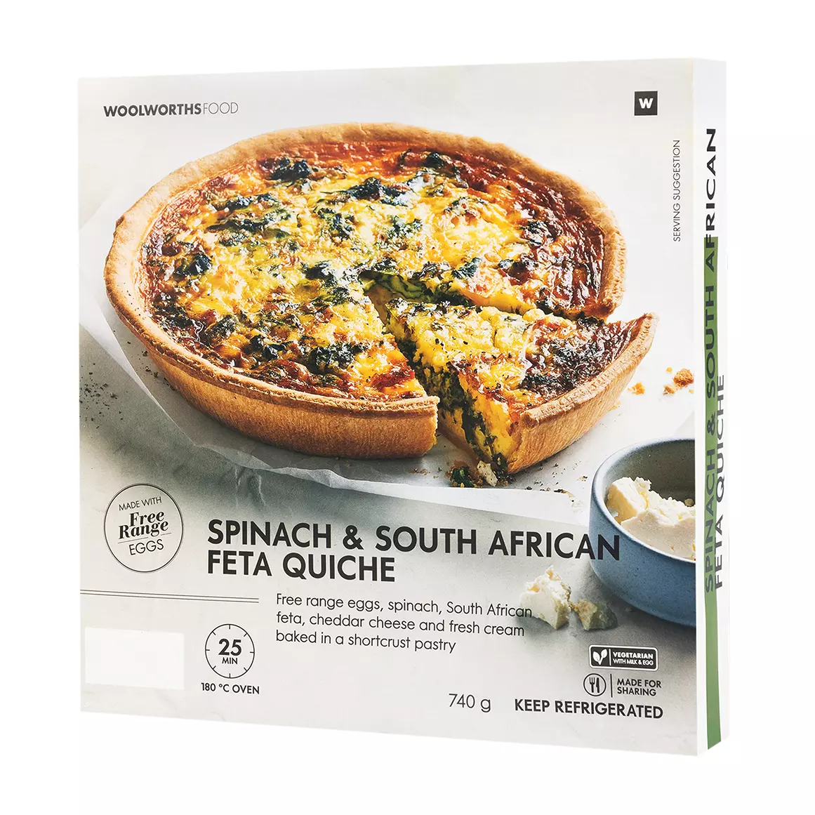 Spinach & South African Feta Quiche 740g