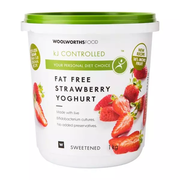 KJ Controlled Fat Free Strawberry Yoghurt 1kg