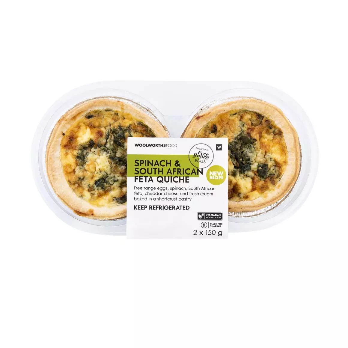 Spinach & Feta Quiche 2x150g
