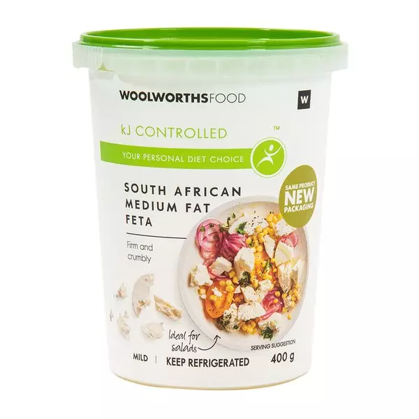 KJ Controlled South African Medium Fat Feta Cheese 400g KJ Controlled South African Medium Fat Feta Cheese 400g