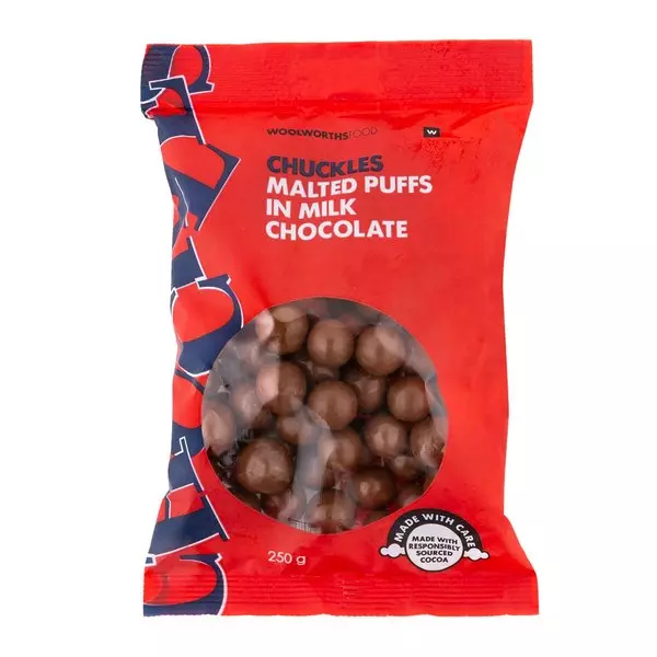 Chuckles Malted Puffs in Milk Chocolate Bulk Pack 250g