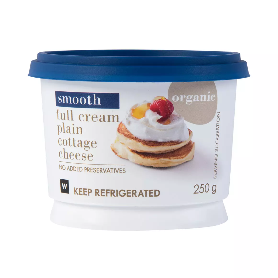 Organic Full Cream Plain Smooth Cottage Cheese 250g