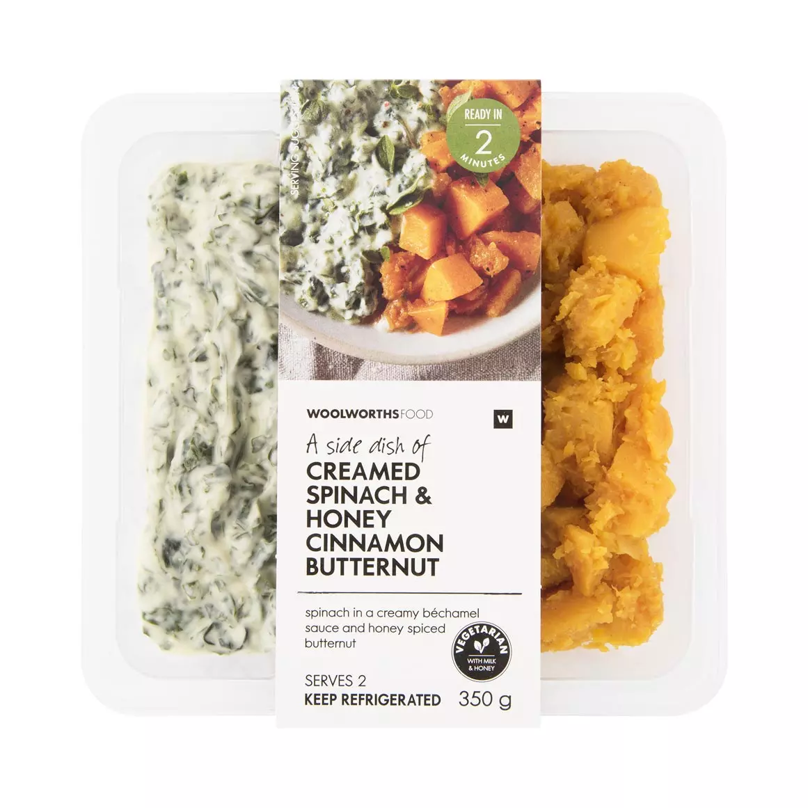 Creamed Spinach & Honey Cinnamon Butternut 350g Creamed Spinach & Honey Cinnamon Butternut 350g