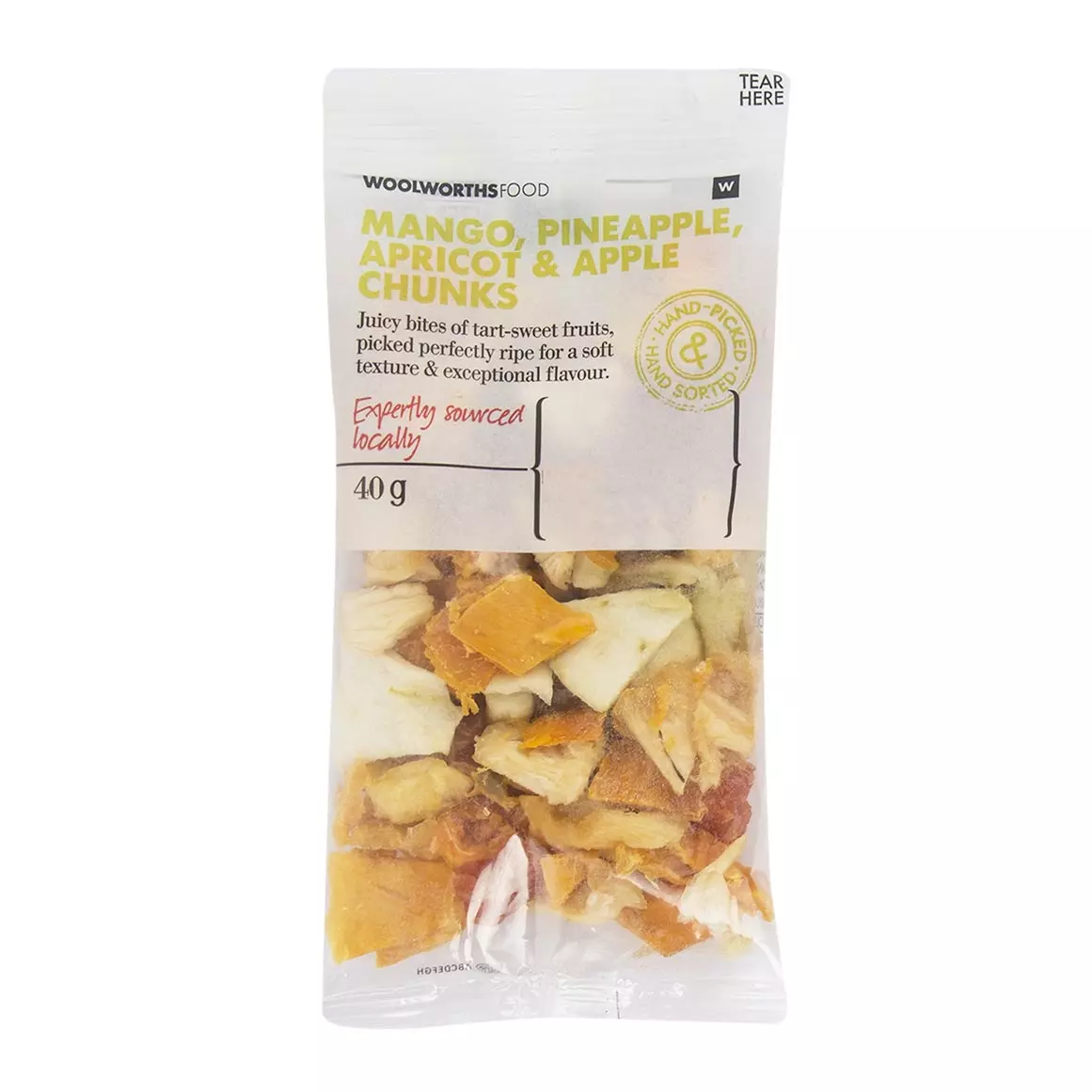 Mango, Pineapple, Apricot and Apple Chunks 40g