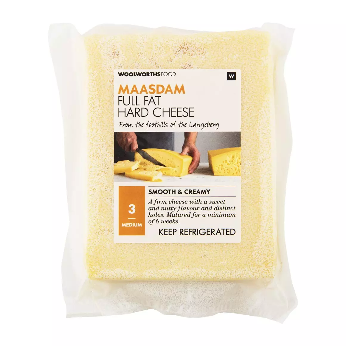Maasdam Full Fat Hard Cheese Avg 300g Maasdam Full Fat Hard Cheese Avg 300g