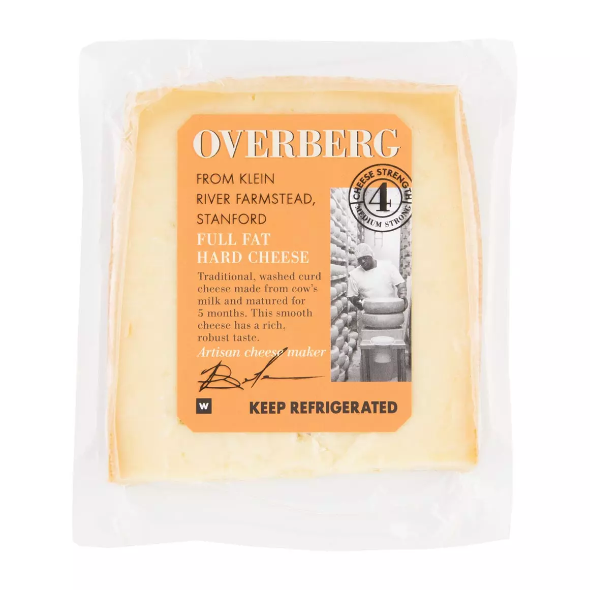 Overberg Full Fat Hard Cheese Avg 200g Overberg Full Fat Hard Cheese Avg 200g
