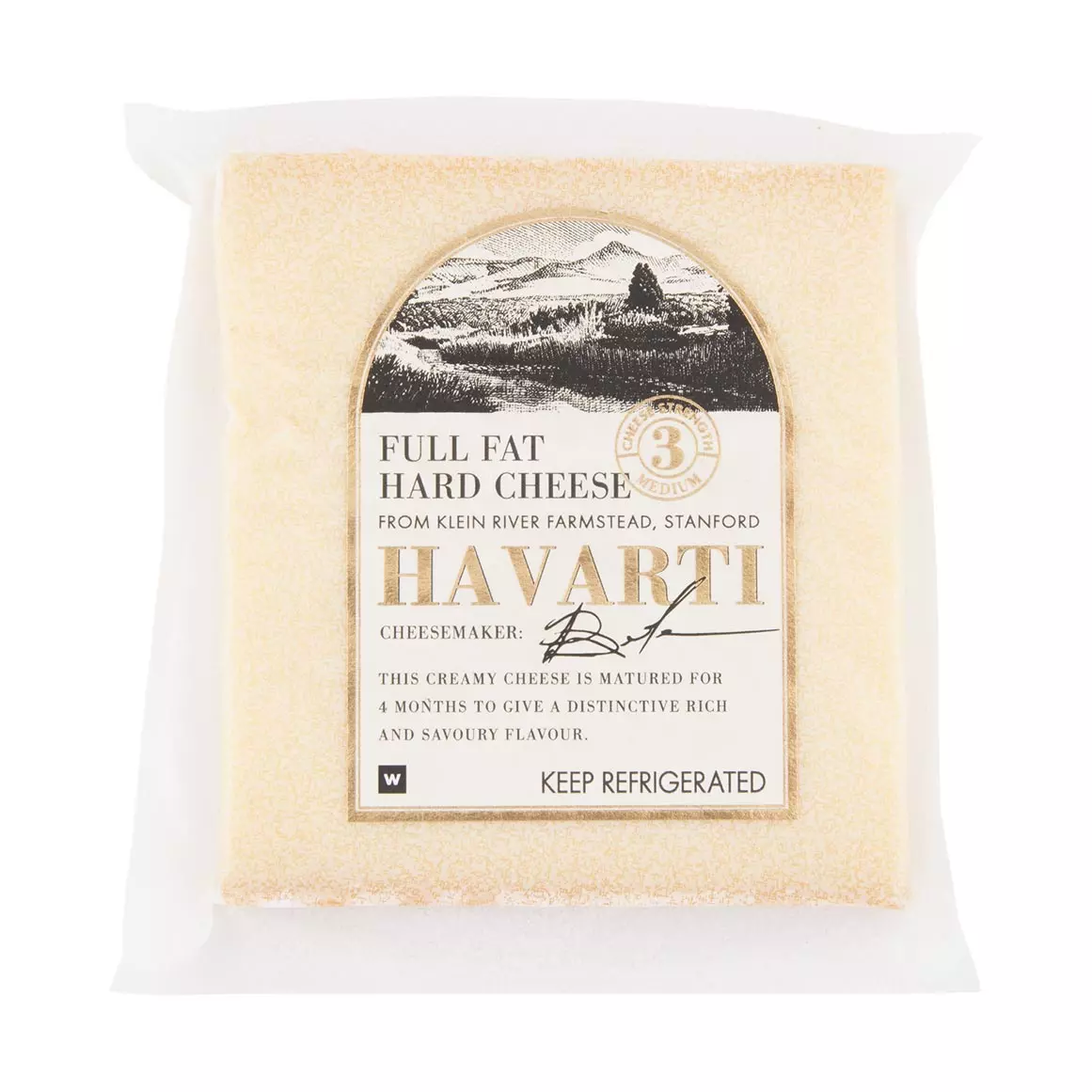 Klein River Havarti Full Fat Hard Cheese Avg 200g Klein River Havarti Full Fat Hard Cheese Avg 200g