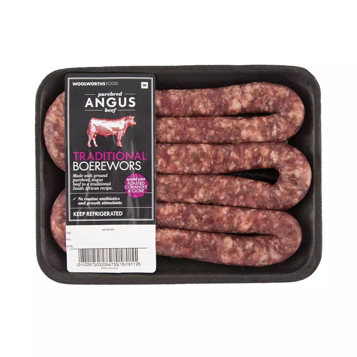 Angus Beef Traditional Boerewors Avg 500g Angus Beef Traditional Boerewors Avg 500g