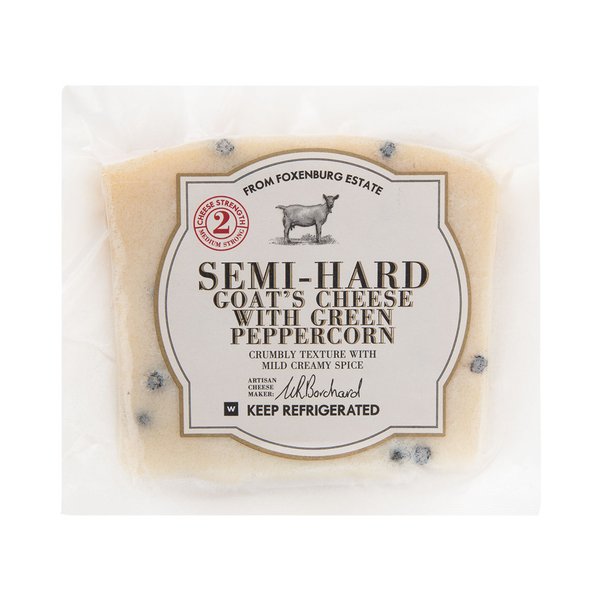 Semi-Hard Goat's Cheese with Green Peppercorn Avg 150g Semi-Hard Goat's Cheese with Green Peppercorn Avg 150g