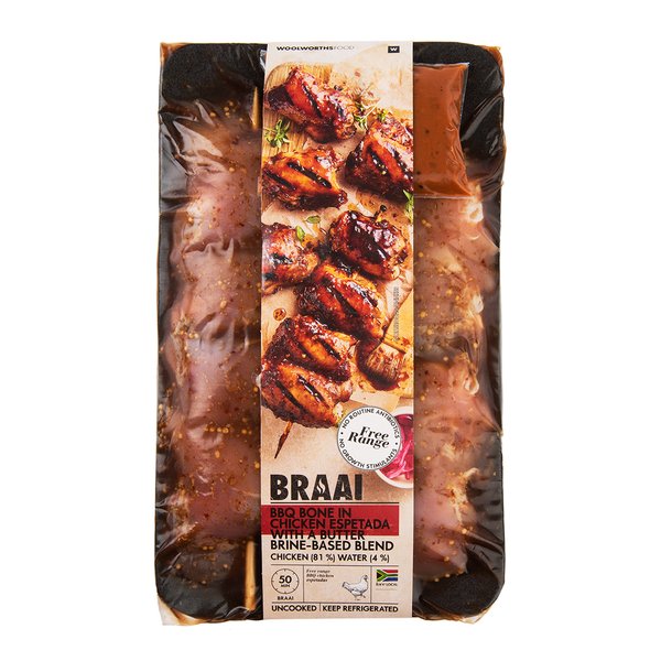 Free Range BBQ Bone In Chicken Thigh Espetadas Avg 900g