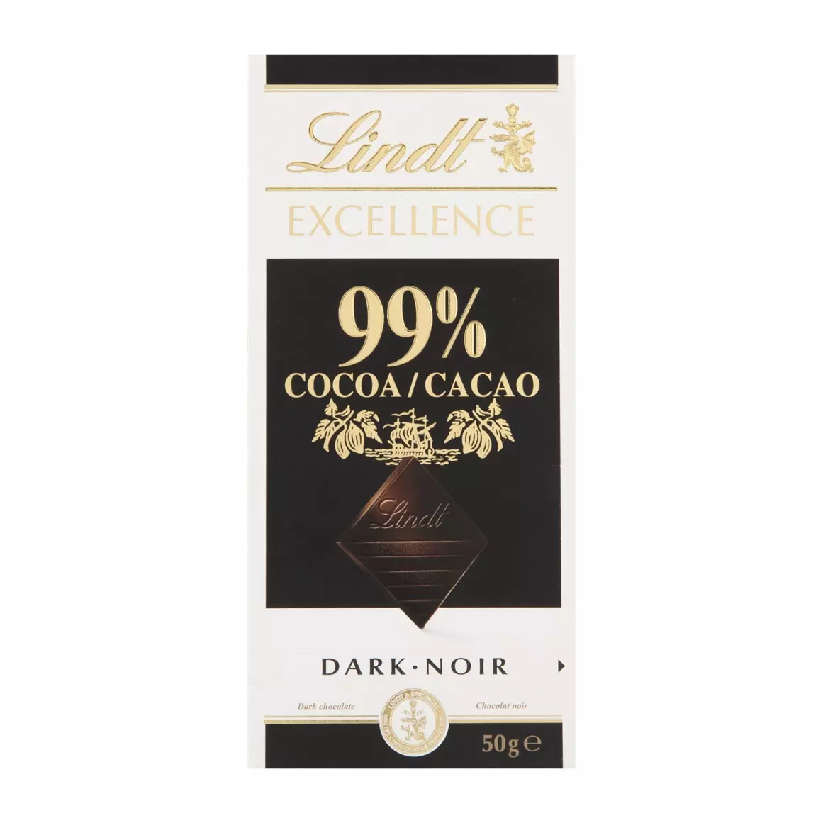 Lindt Excellence 99% Cocoa Dark Chocolate 50g Lindt Excellence 99% Cocoa Dark Chocolate 50g