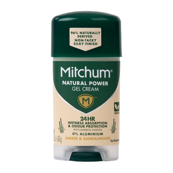 Mitchum Men Natural Power Amber and Sandalwood Gel Cream Roll On 63g