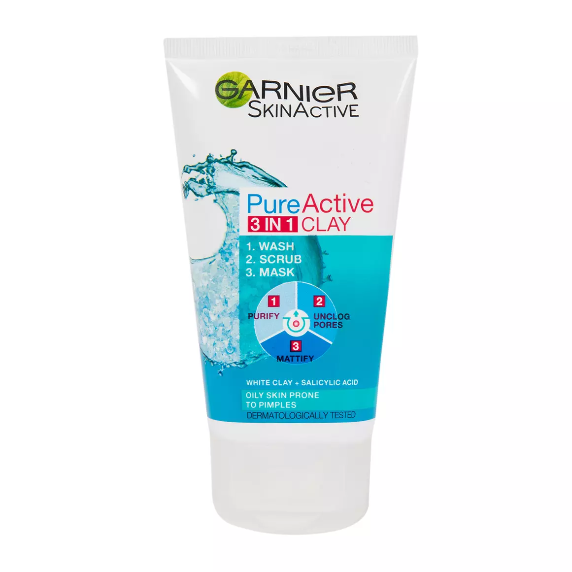 Garnier Pure Active 3-In-1 Wash, Scrub and Mask 150ml Garnier Pure Active 3-In-1 Wash, Scrub and Mask 150ml