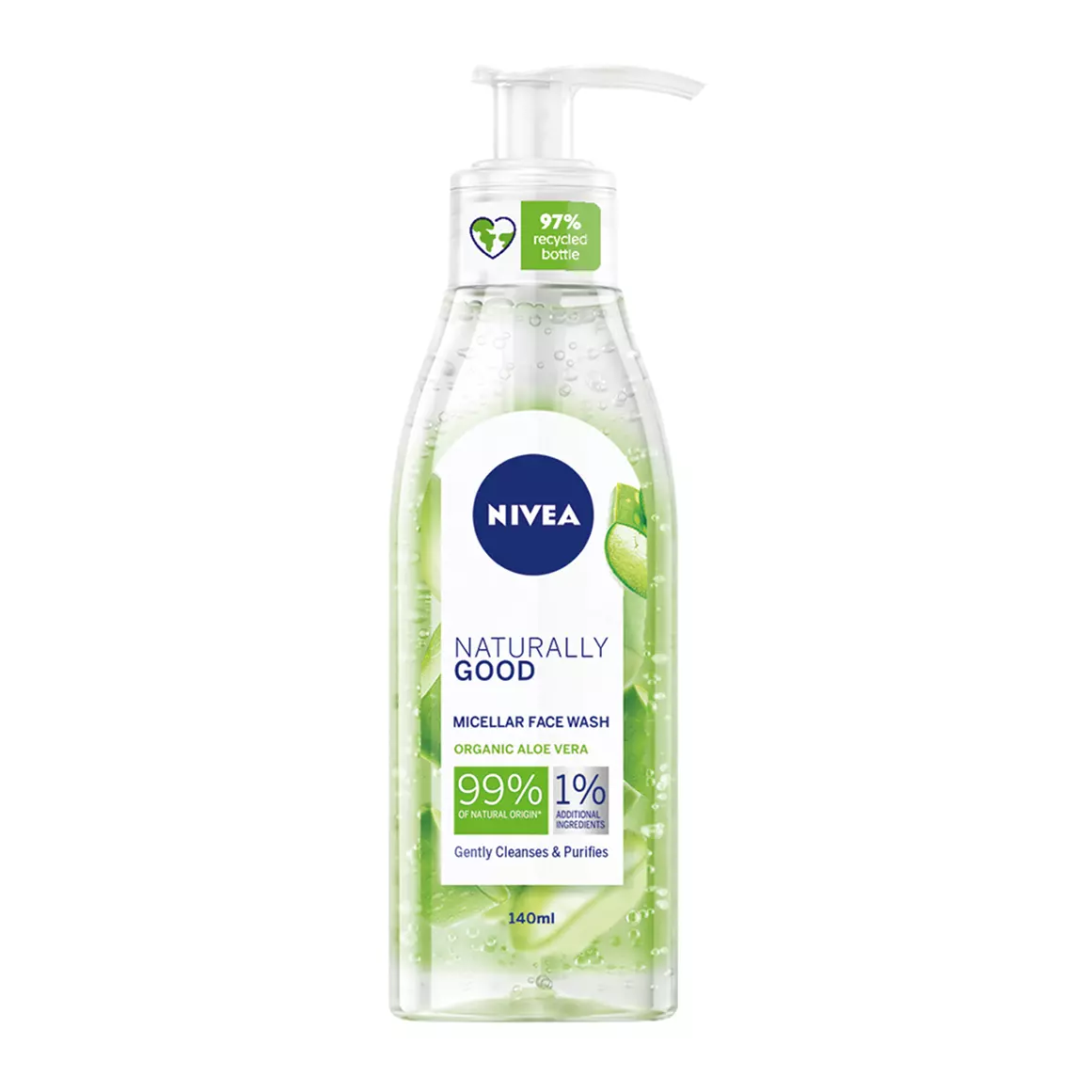 Nivea Naturally Good Aloe Vera Micellar Face Wash 140ml Nivea Naturally Good Aloe Vera Micellar Face Wash 140ml