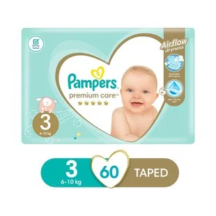 Pampers Premium Care No.3 (6 - 10kg) Nappies 60pk