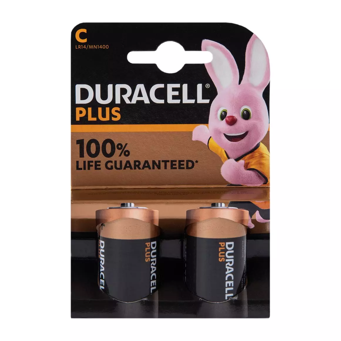 Duracell Plus Type C Alkaline Batteries 2 pcs