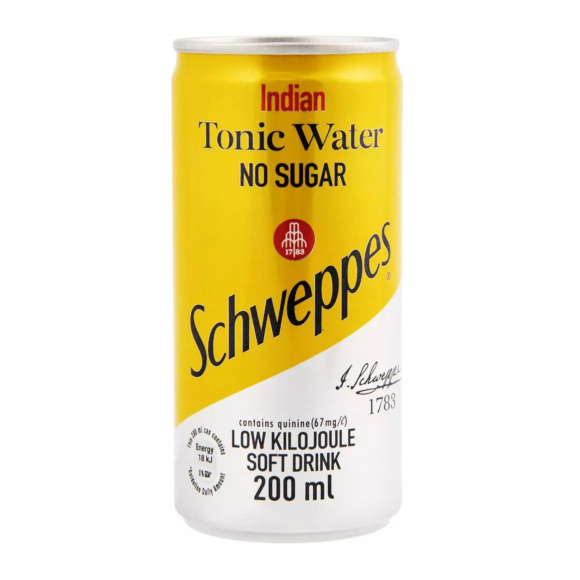 Schweppes Indian Tonic Water No Sugar Can 200ml