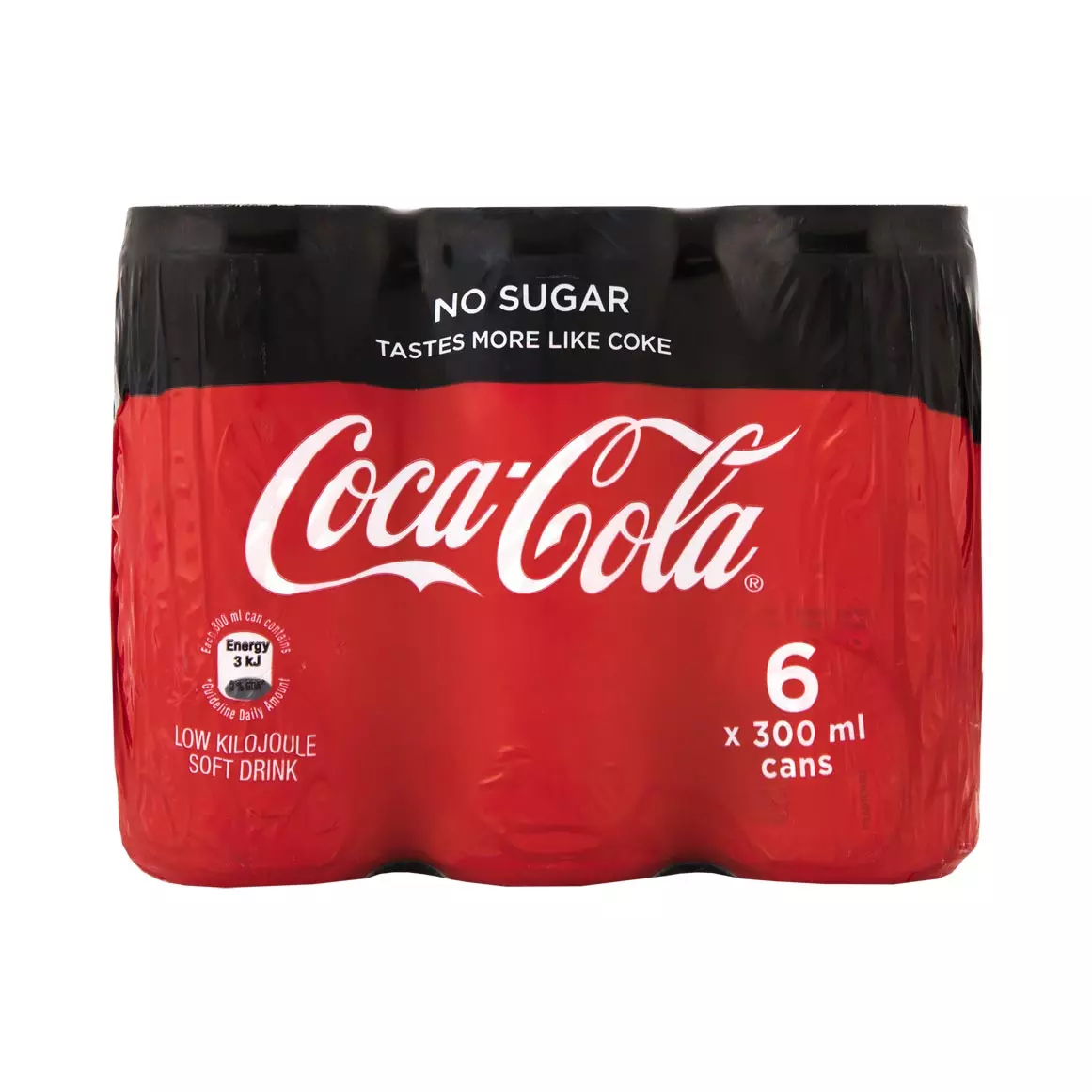 Coca-Cola No Sugar Soft Drink Can 6x300ml