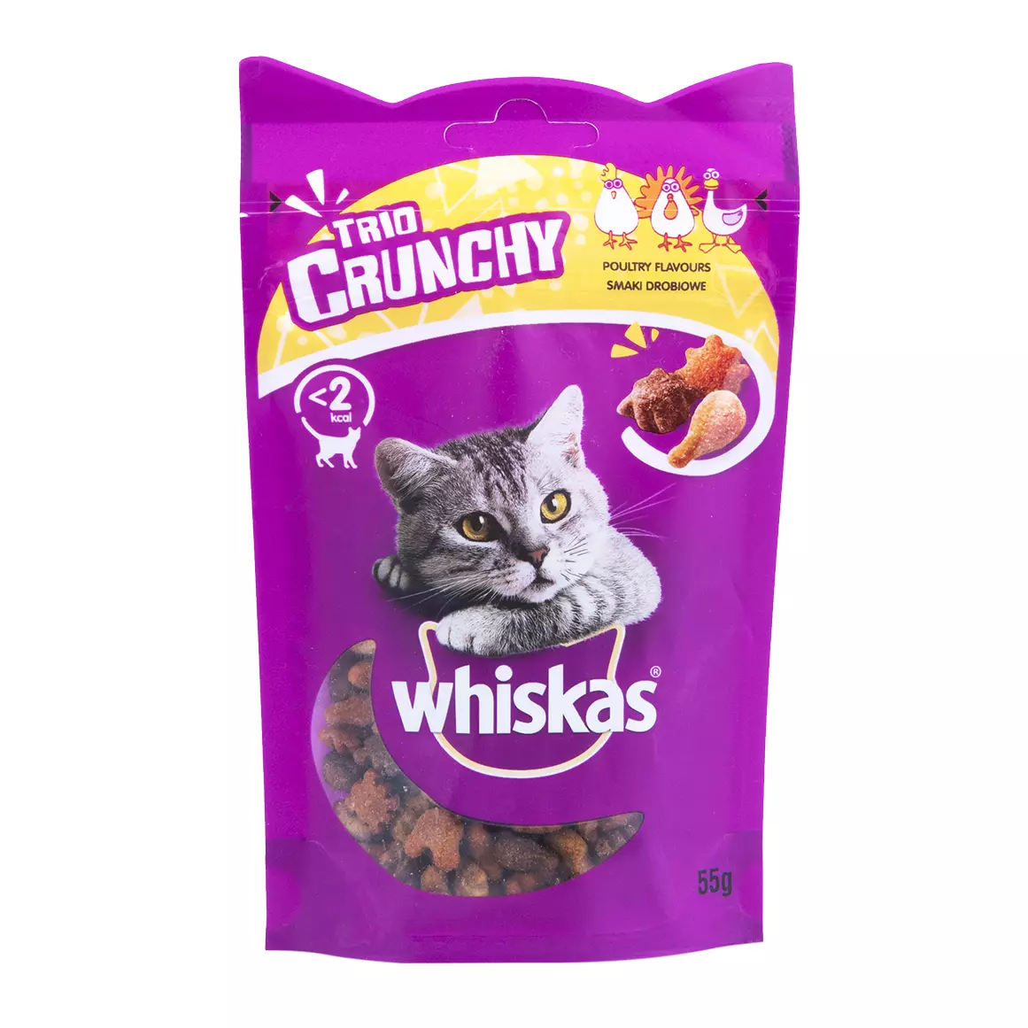 Whiskas Trio Poultry Flavoured Crunchy Treats 55g