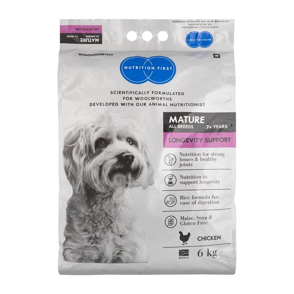 Nutrition First Nutrition First Nutrition First Chicken Flavoured Mature Dog Food 6kg Nutrition First Nutrition First Nutrition First Chicken Flavoured Mature Dog Food 6kg