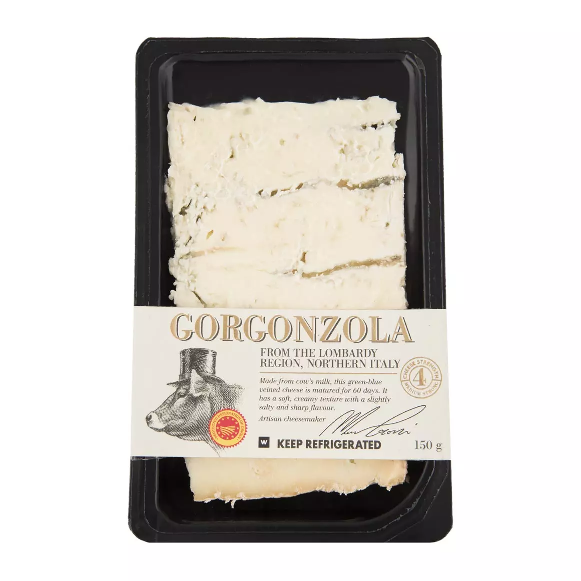 Italian Gorgonzola Semi Soft Medium Fat Cheese 150g Italian Gorgonzola Semi Soft Medium Fat Cheese 150g