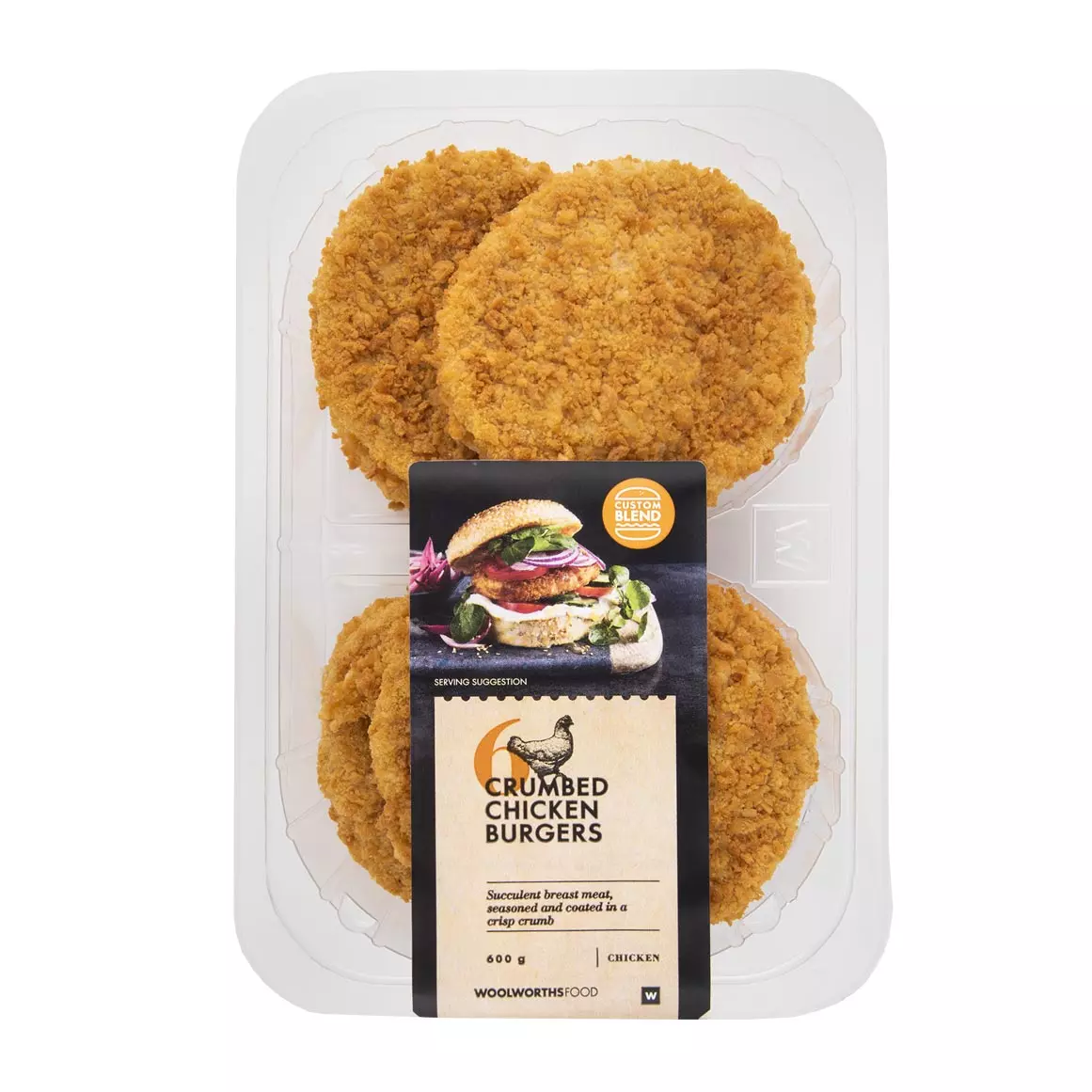 Crumbed Chicken Burgers 600g