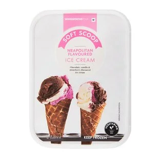Soft Scoop Neapolitan Flavoured Ice Cream 2L