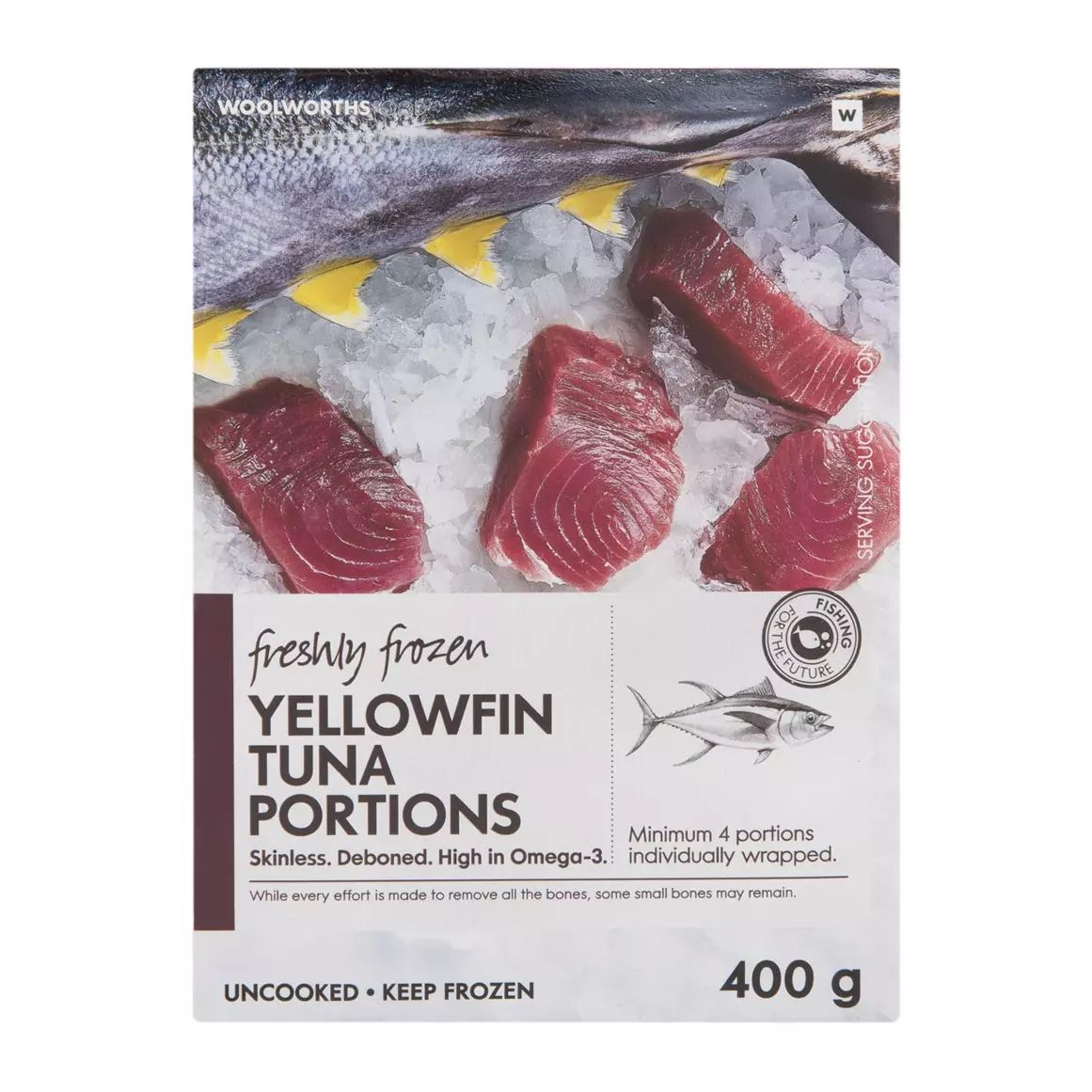 Freshly Frozen Yellowfin Tuna Portions 400g Freshly Frozen Yellowfin Tuna Portions 400g