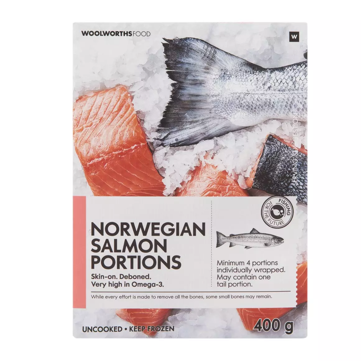 Frozen Norwegian Salmon Portions 400g