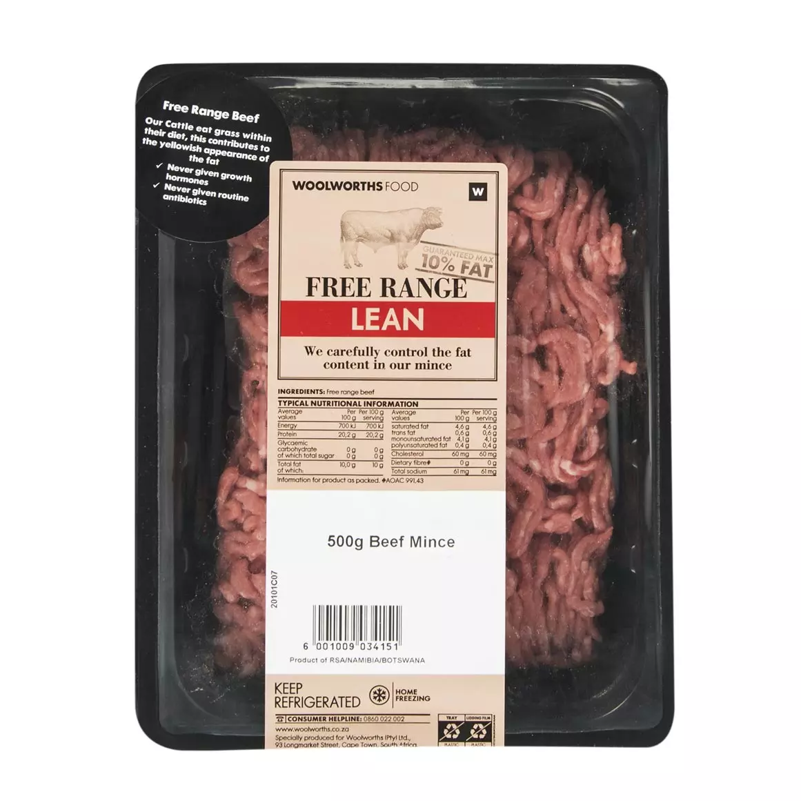 Free Range Lean Beef Mince 500g