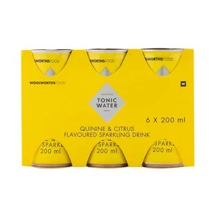 Quinine and Citrus Flavoured Sparkling Tonic Water Can 6x200ml